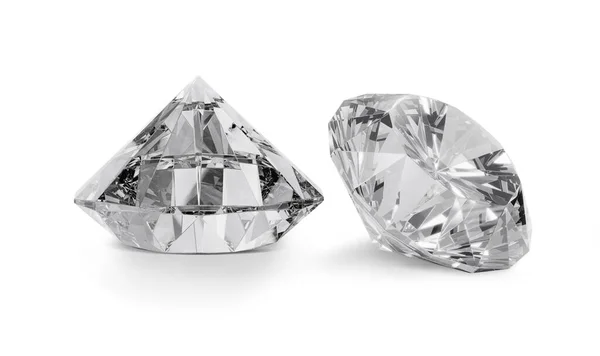 Diamante Deslumbrante Sobre Fundo Branco Renderização — Fotografia de Stock