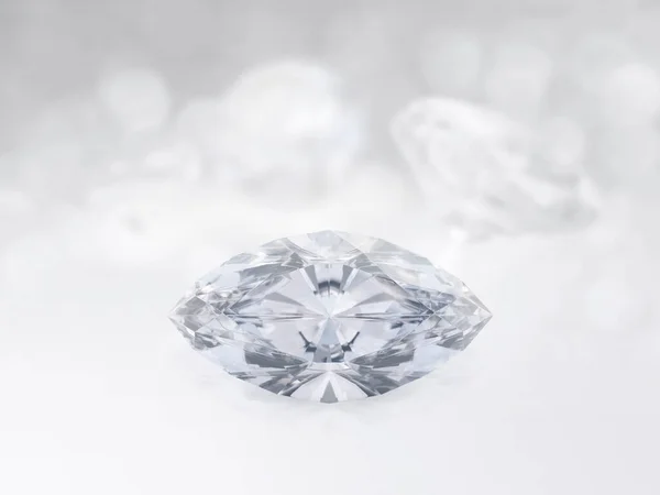 晶莹的白色背景上闪烁着迷人的钻石 选择最佳钻石宝石设计的概念 — 图库照片