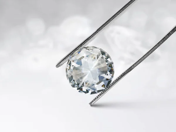 Diamante Deslumbrante Pinza Sobre Fondo Bokeh Blanco Brillante Concepto Para —  Fotos de Stock