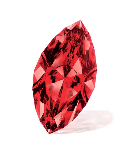 Dazzling Diamond Red Gemstones White Background — Stock Photo, Image