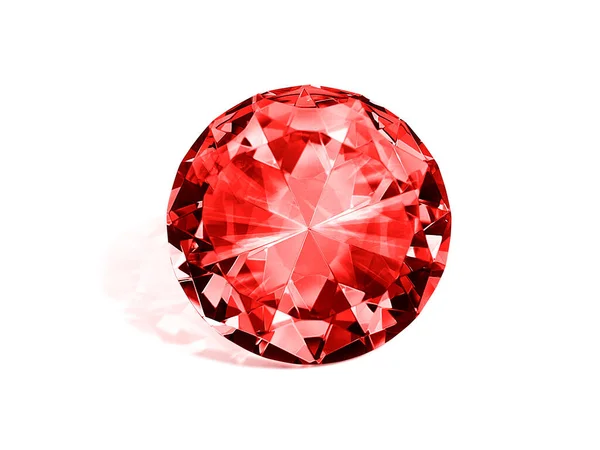 Dazzling Diamond Red Gemstones White Background — Stock Photo, Image