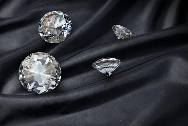 Diamante Sfondo Tessuto Nero — Foto Stock