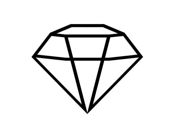 Gyémántok Lapos Stílusban Absztrakt Fekete Gyémánt Ikonok Lineáris Körvonaljelzés Ikon — Stock Fotó