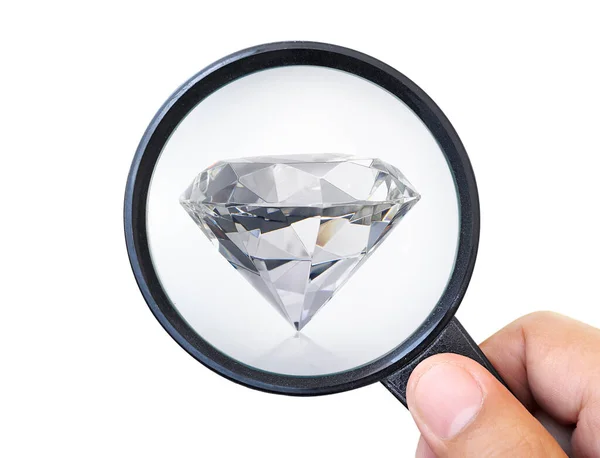 Batu Permata Perhiasan Memeriksa Berlian Dipoles Berlian Ukuran Karat Berlian — Stok Foto