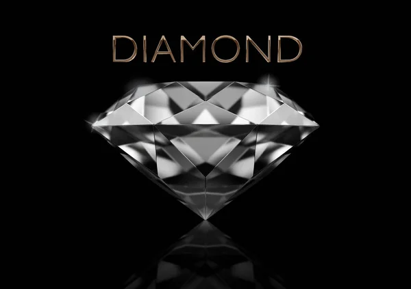 Diamante Deslumbrante Sobre Fondo Negro —  Fotos de Stock