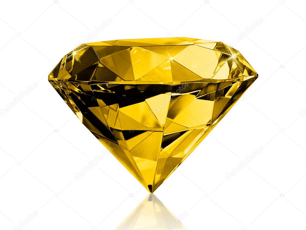 Dazzling diamond yellow on white background
