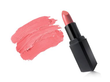 Ruj ve ruj izole üzerinde beyaz arka plan smear