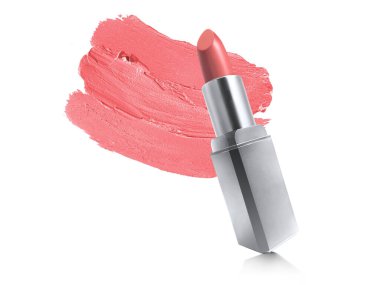 Ruj ve ruj izole üzerinde beyaz arka plan smear