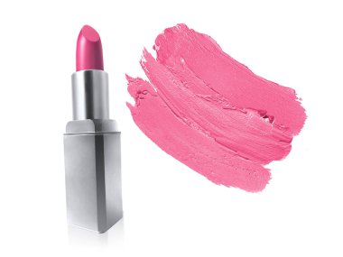 Ruj ve ruj izole üzerinde beyaz arka plan smear