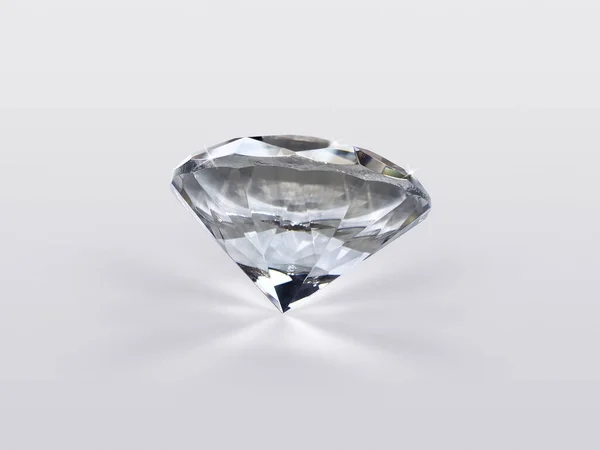 Diamante Deslumbrante Sobre Fundo Branco Brilhante — Fotografia de Stock