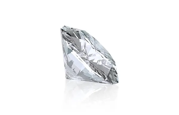 Schillernder Diamant Auf Weißem Hintergrund — Stockfoto