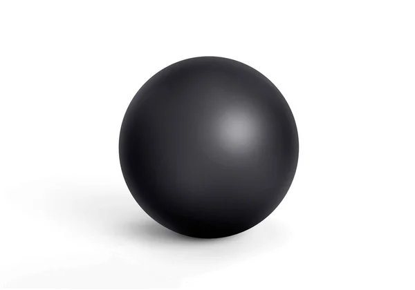 Черная Сфера Тенью Мяч Рендеринг — стоковое фото