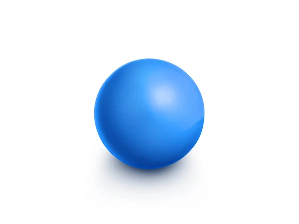 Esfera Azul Com Sombra Bola Renderização — Fotografia de Stock