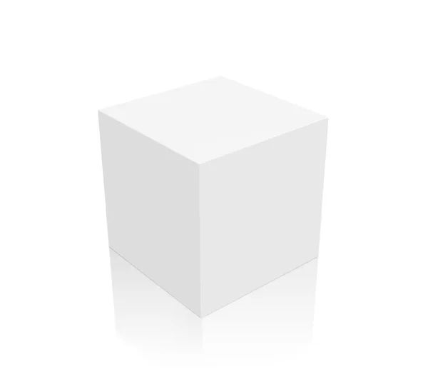 反射と白の背景にブランクボックス 3Dレンダリング — ストック写真