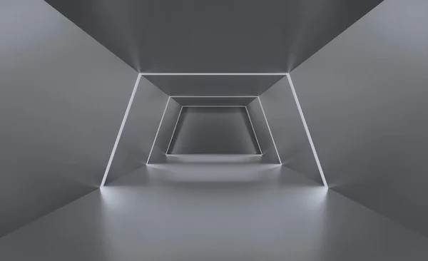 Візуалізація Срібного Сяючого Неонового Світла Абстрактний Фон Науково Фантастичний Концепція — стокове фото