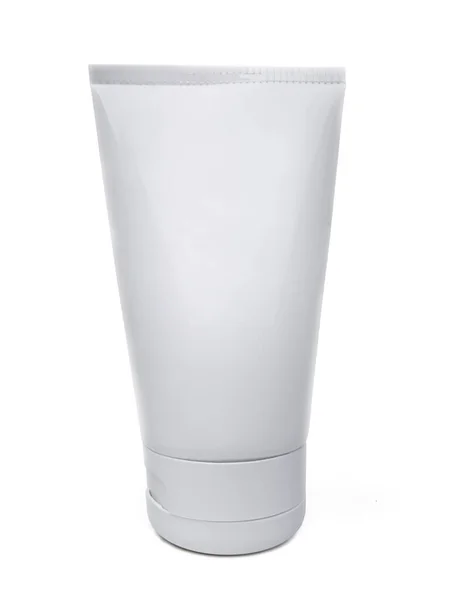 Plastic Cosmetic Tube Cream Gel Mockup Isolated White Background — Stockfoto