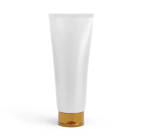Tube Cosmétique Plastique Pour Crème Gel Isolé Sur Fond Blanc — Photo