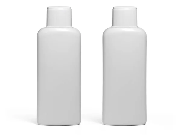 Productos Plástico Blanco Cosmético Aislado Sobre Fondo Blanco —  Fotos de Stock