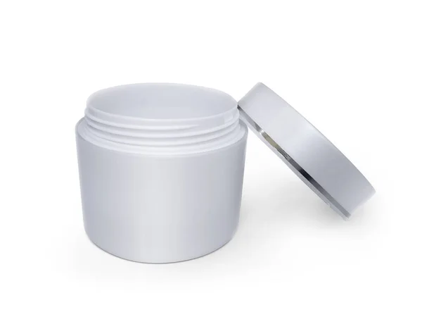 White Jar Hand Cream Gel Silver Stripe Your Design — Foto Stock