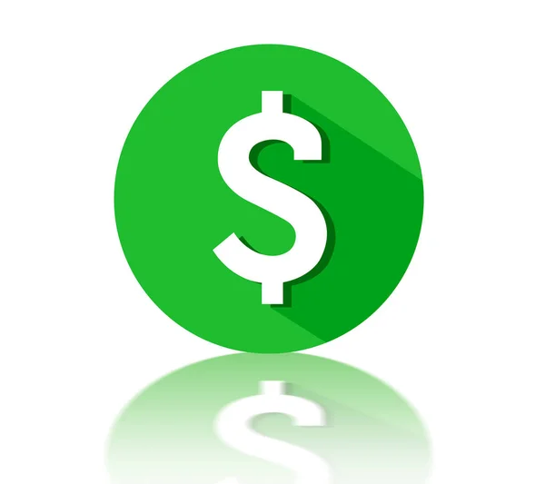 Flat Dollar Icon White Background — Stock Photo, Image