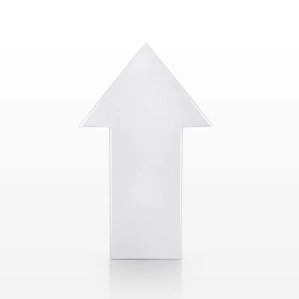 白い矢印 白い背景に隔離された3Dレンダリング — ストック写真