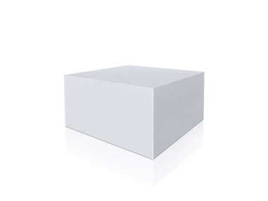 Beyaz arka planda ambalaj tasarımı için hazır izole boş ambalaj beyaz karton kutu