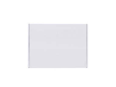 Beyaz arka planda ambalaj tasarımı için hazır izole boş ambalaj beyaz karton kutu