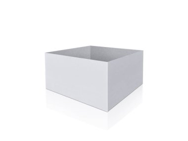 Boş paket kutusu. Beyaz arka planda izole edilmiş. 3 Boyutlu Hazırlama