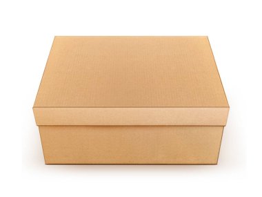 Karton kutu beyaz üzerinde izole