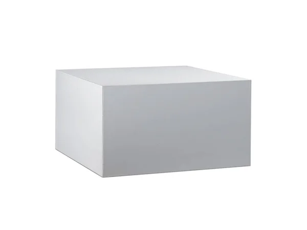Картонная Коробка Белого Цвета Белом Фоне Готовая Дизайну Упаковки — стоковое фото