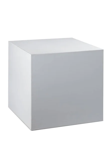 Emballage Vierge Boîte Carton Blanc Isolé Sur Fond Blanc Prêt — Photo