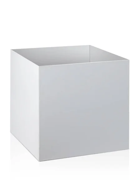 Beyaz Arkaplanda Izole Edilmiş Boş Karton Kutu Görüntüleme — Stok fotoğraf