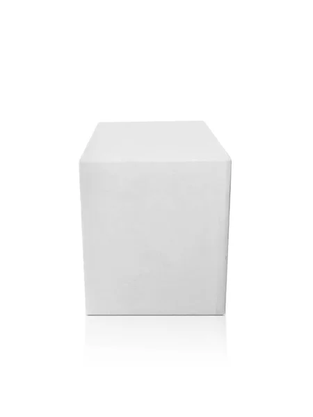 Confezione Bianca Scatola Cartone Bianco Isolato Sfondo Bianco Pronto Design — Foto Stock
