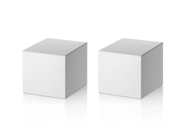 Embalagem Branco Caixa Papelão Branco Isolado Fundo Branco Pronto Para — Fotografia de Stock