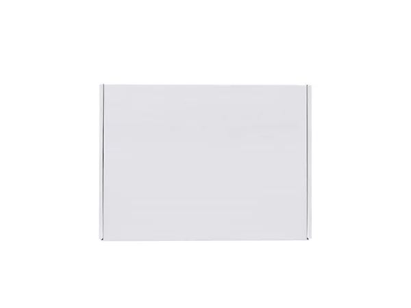 Üres Csomagolás Fehér Karton Doboz Elszigetelt Fehér Background Készen Áll — Stock Fotó