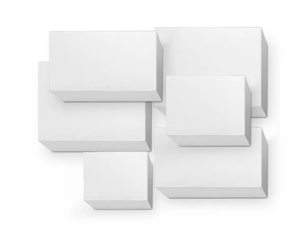 Blank Packaging White Cardboard Box Isolated White Background Ready Packaging — Stock Photo, Image