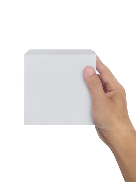 Коробка Руці Білому Тлі Ізоляції — стокове фото