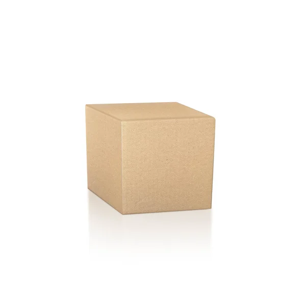 Χάρτινο Κουτί Που Απομονώνεται Λευκό — Φωτογραφία Αρχείου