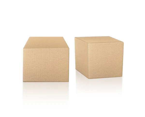 Caja Cartón Aislada Blanco — Foto de Stock