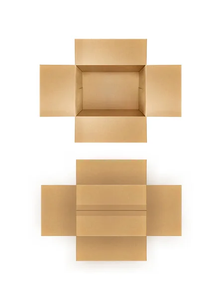 Lepenková Krabice Izolovaná Bílém — Stock fotografie