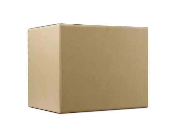 Картонна Коробка Ізольована Білому Тлі — стокове фото