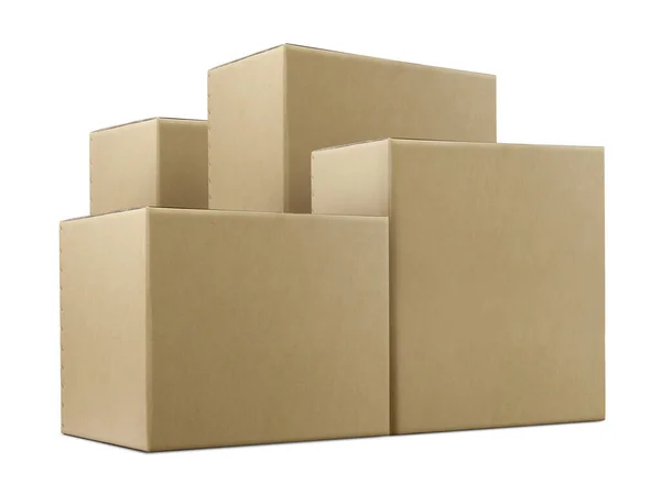 Cardboard Box Isolated White Background — Stock Photo, Image