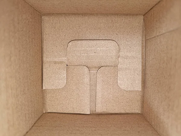 Puste Otwarte Prostokątne Pudełko Tekturowe Bliska — Zdjęcie stockowe