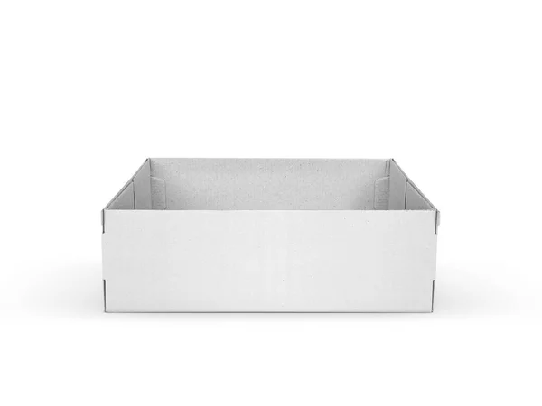 Ouvrir Boîte Carton Vide Isolé Sur Fond Blanc — Photo