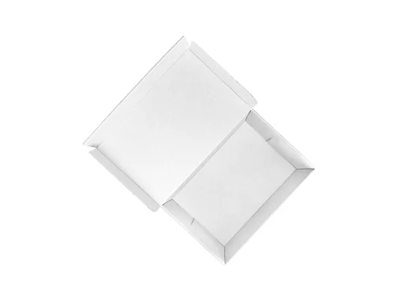 打开用白色背景隔开的空纸板箱 — 图库照片