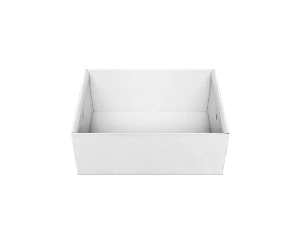 Відкрита Порожня Картонна Коробка Ізольована Білому Тлі — стокове фото