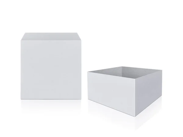 Відкрита Порожня Картонна Коробка Ізольована Білому Тлі — стокове фото
