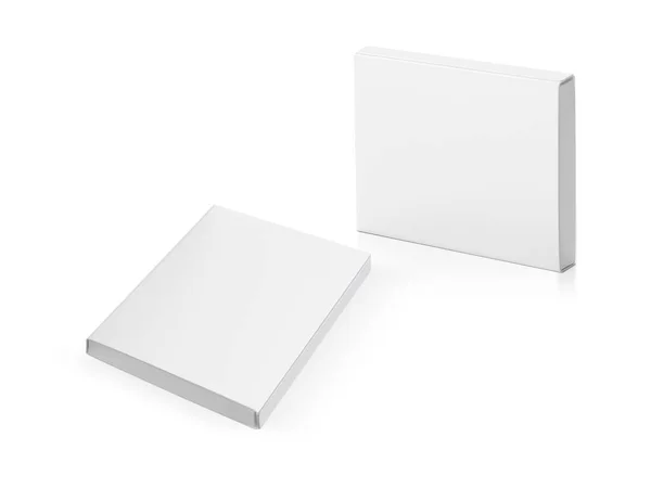 Caixa Embalagem Papelão Produto Branco Ilustração Isolado Fundo Branco Modelo — Fotografia de Stock