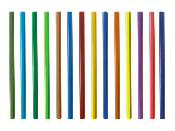 Sok Színes Ceruzával Egy Fehér Háttér — Stock Fotó