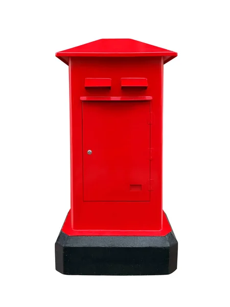 Red Post Box Geïsoleerd Witte Achtergrond — Stockfoto